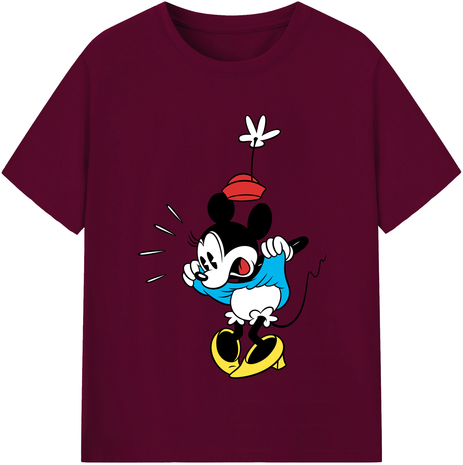 （画像用） ミッキーマウス Mickey Mouse レディースカジュアルプリントTシャツ（綿100％）